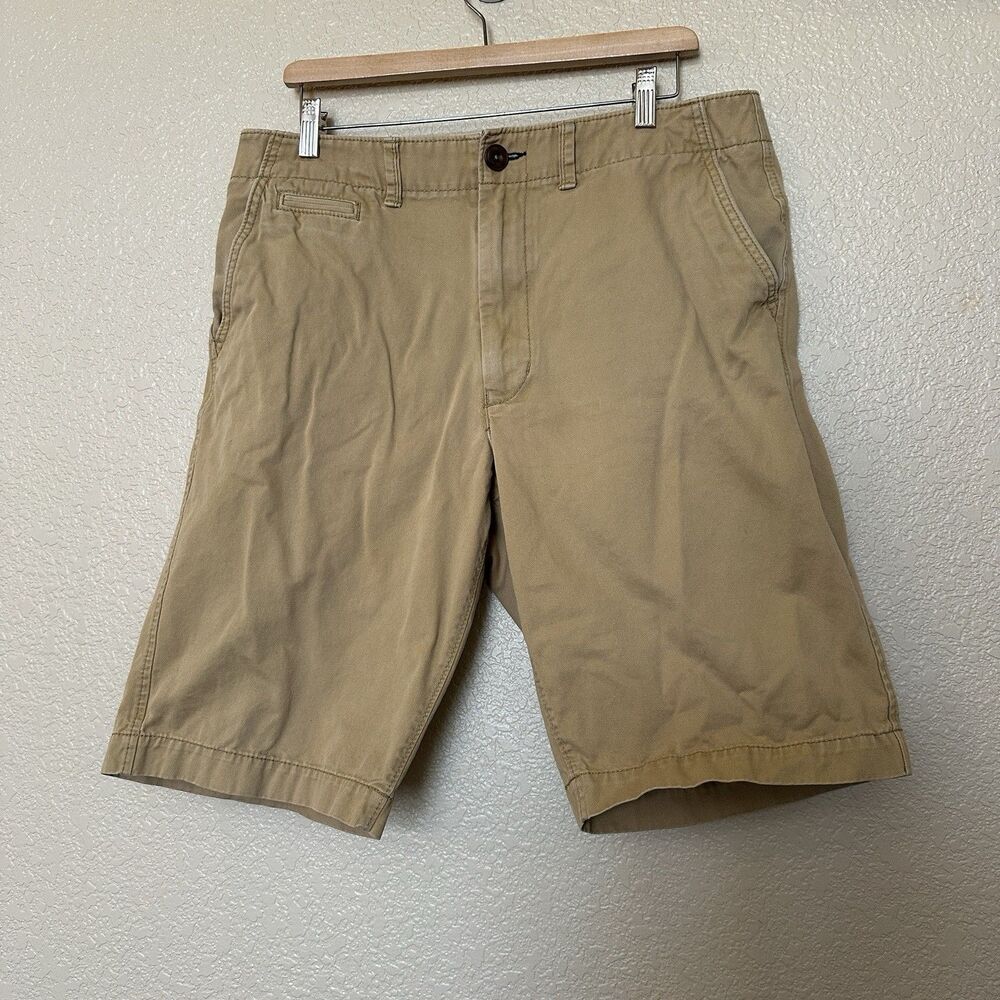 Vintage American Eagle Outfitters‎ Chino Shorts Mens 33 Khaki Cotton Flat Front